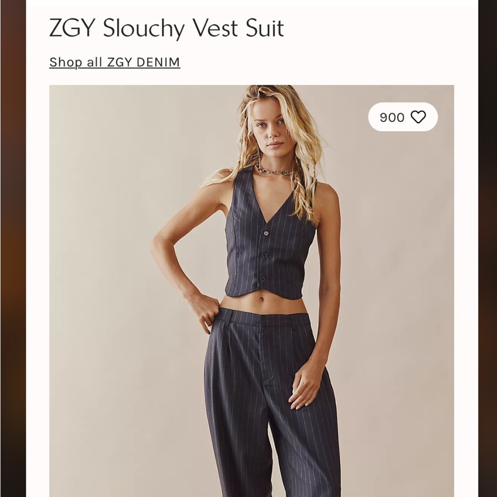 Zgy Denim Free People Pinstripe Suit